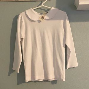 White long sleeve top with collar size 4